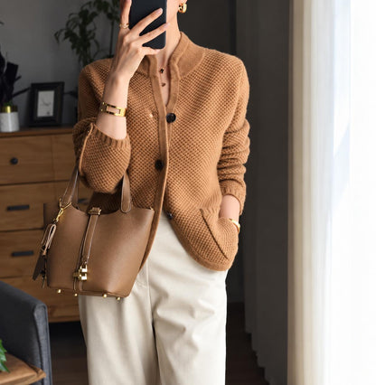 Women's Textured Button Knit Cardigan