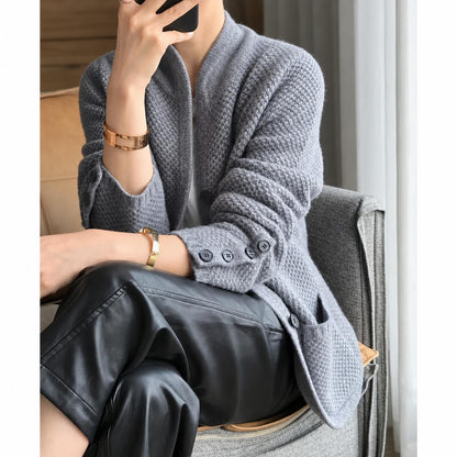 Women's Textured Button Knit Cardigan