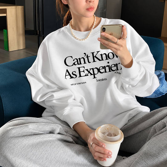 Women's Oversized Graphic Crew-Neck Sweatshirt