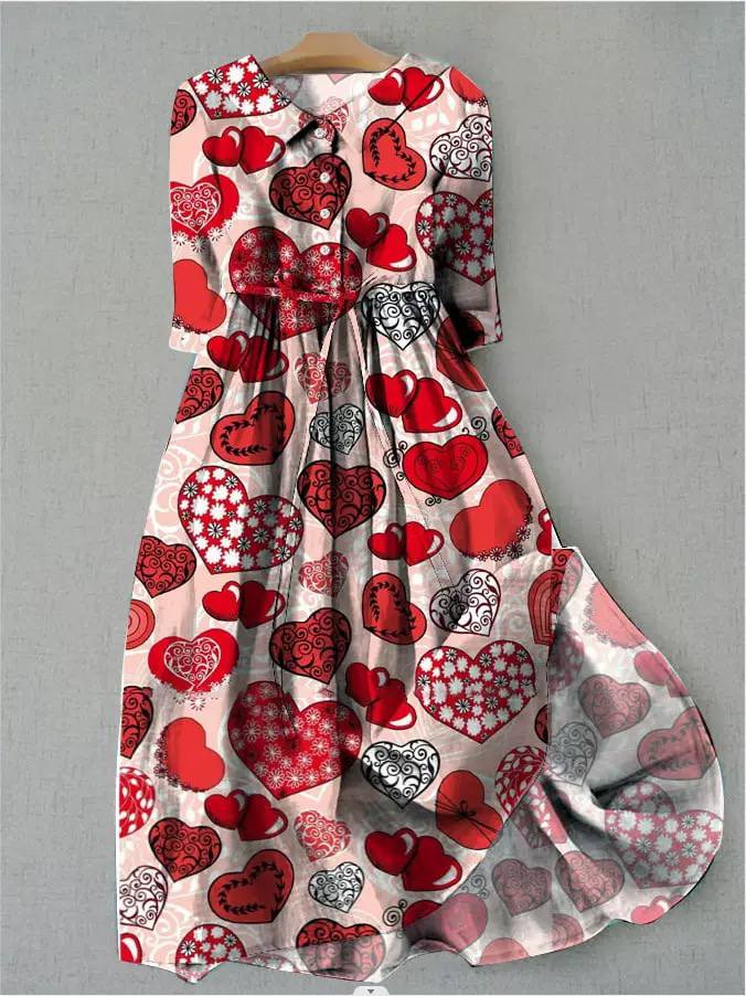 Lightweight Floral Belted Midi dress - Short Sleeve A-Line Dress with Waist Tie and Flared Hem