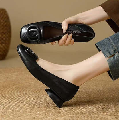 Women's Leather Low Heel Comfort Ballet Flats